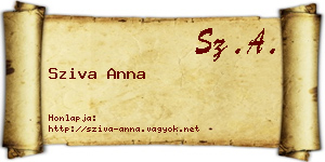 Sziva Anna névjegykártya