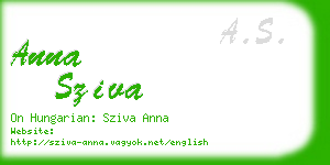 anna sziva business card